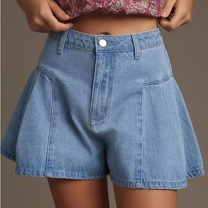 NWT Anthropologie Denim Pleated Shorts